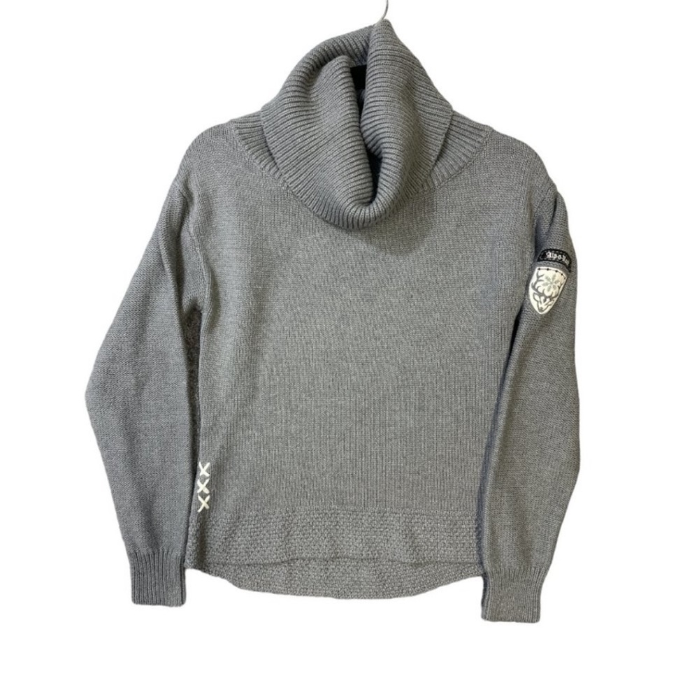 Alp-N-Rock Sweater Grey Cotton Blend Turtleneck Soft Cozy Size 3 (M-L)